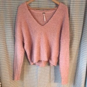 Free People NWT Nude Peach 🍑 boucle sweater
